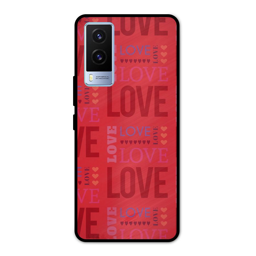 Love Pattern Metal Back Case for Vivo V21e 5G