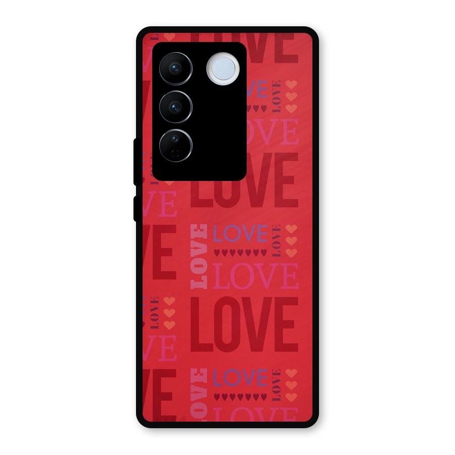 Love Pattern Metal Back Case for Vivo V27