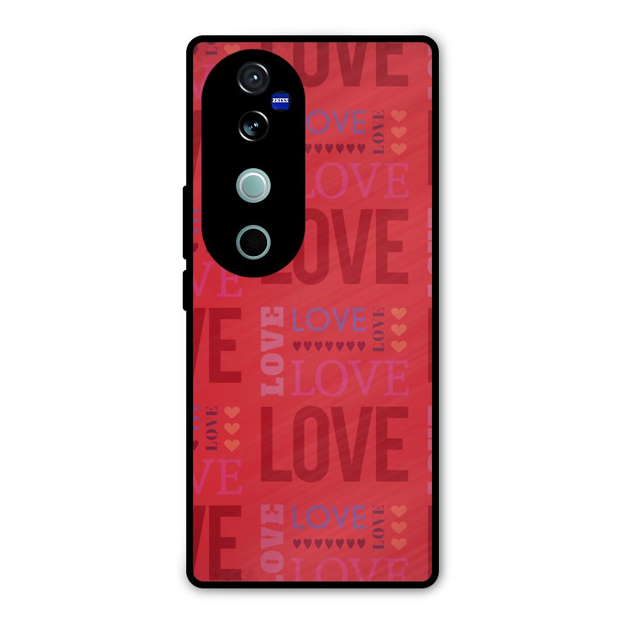 Love Pattern Metal Back Case for Vivo V40 Pro