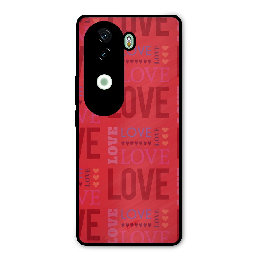 Love Pattern Metal Back Case for Vivo V40e