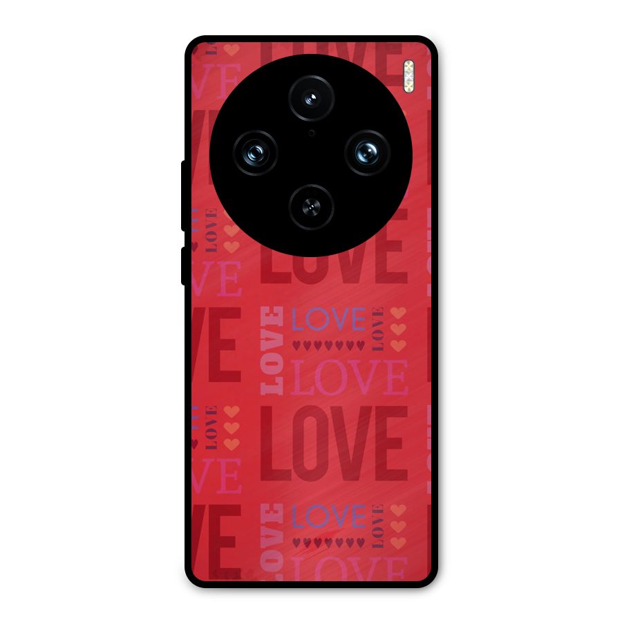 Love Pattern Metal Back Case for Vivo X100 Pro