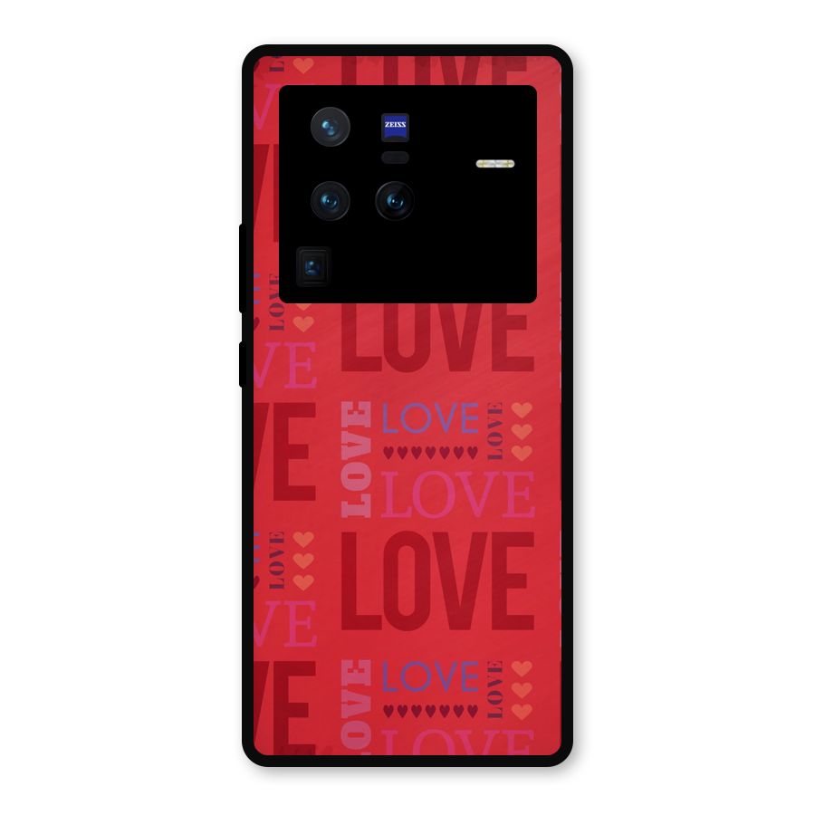 Love Pattern Metal Back Case for Vivo X80 Pro