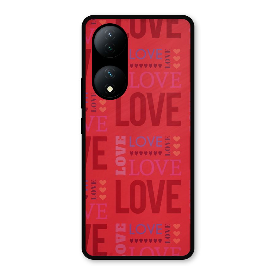 Love Pattern Metal Back Case for Vivo Y100a