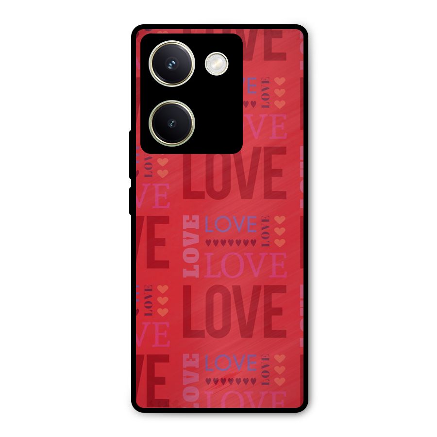 Love Pattern Metal Back Case for Vivo Y200 Pro