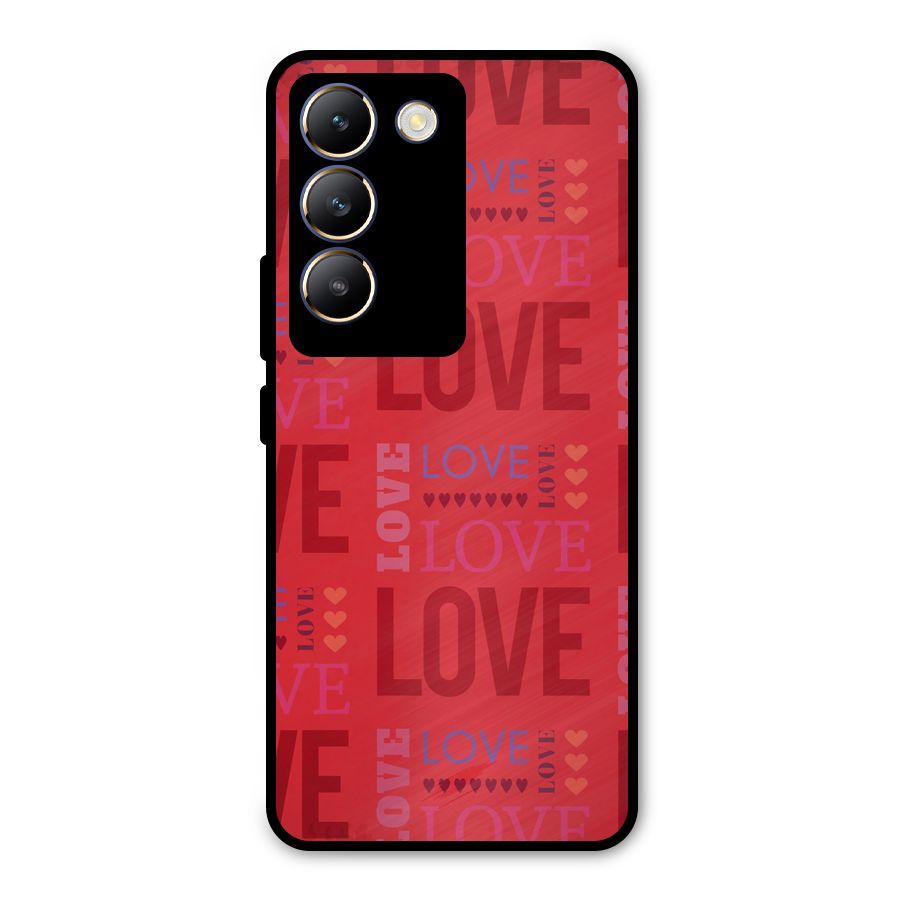 Love Pattern Metal Back Case for Vivo Y200e