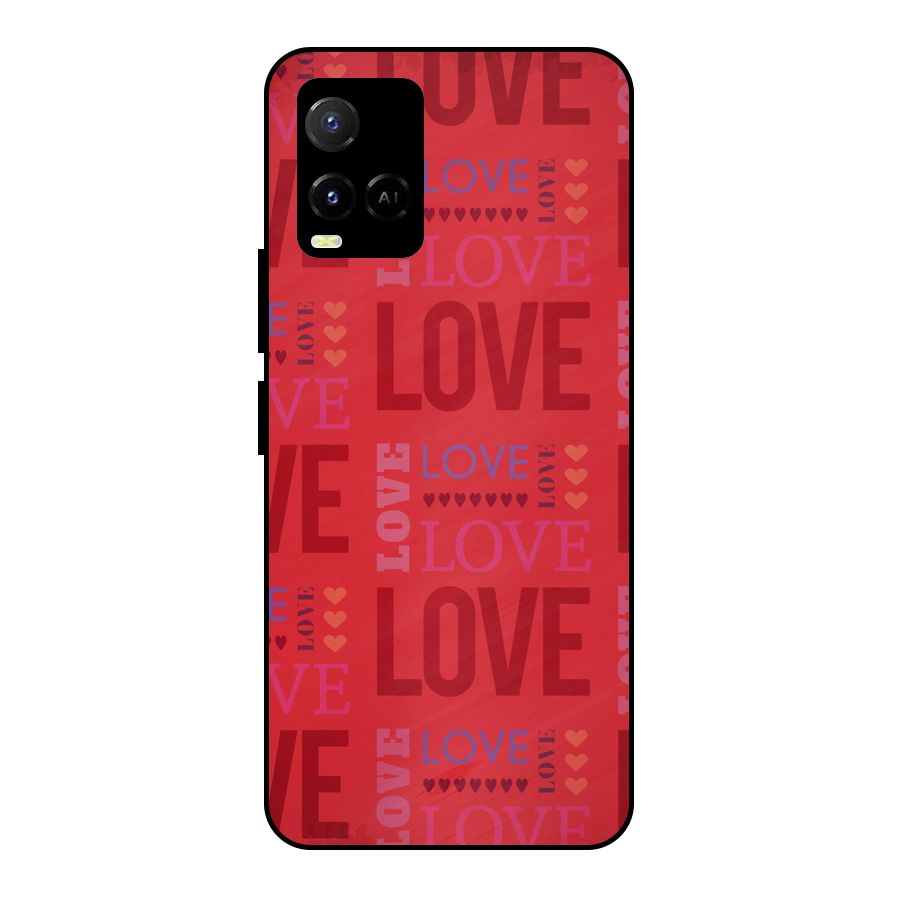 Love Pattern Metal Back Case for Vivo Y21T