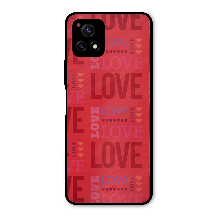 Love Pattern Metal Back Case for Vivo Y72 5G