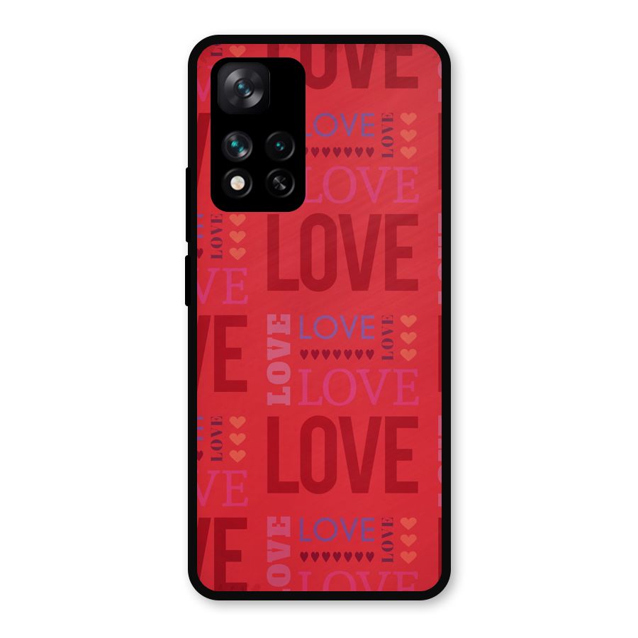 Love Pattern Metal Back Case for Xiaomi 11i Hypercharge 5G