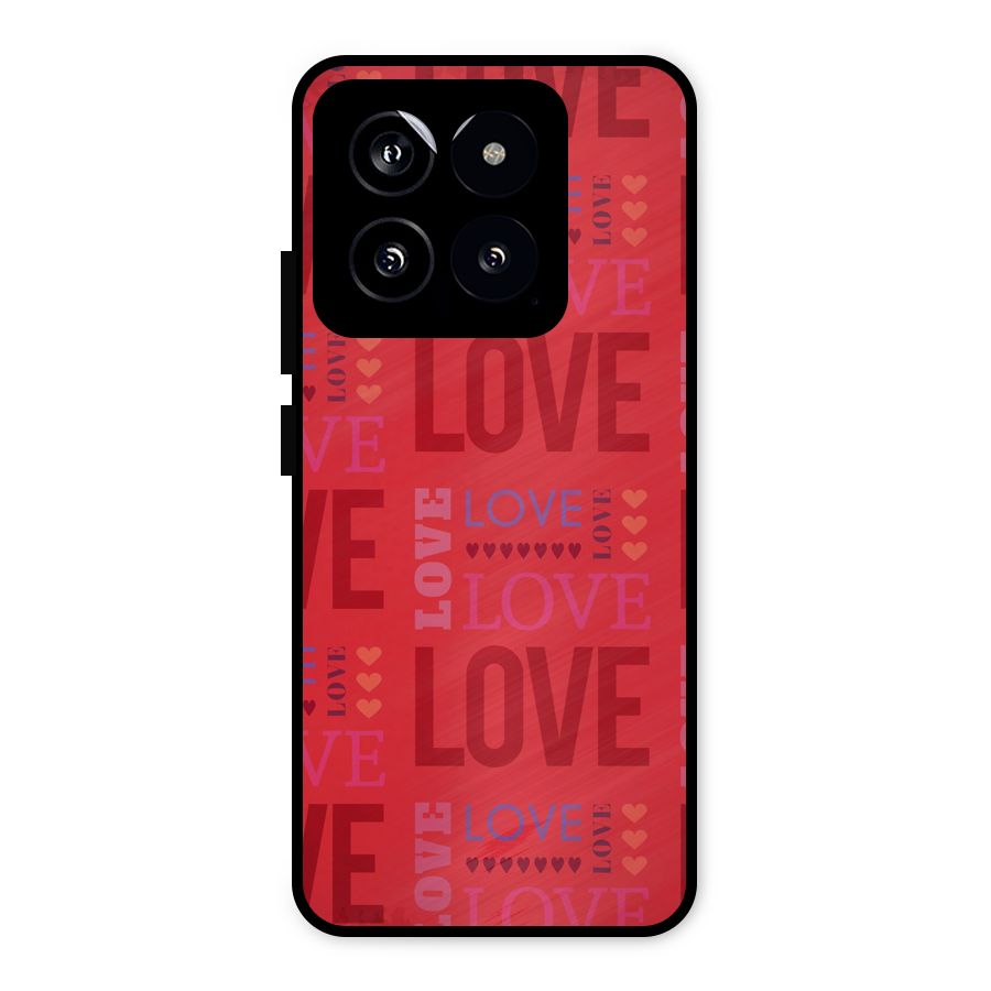 Love Pattern Metal Back Case for Xiaomi 14