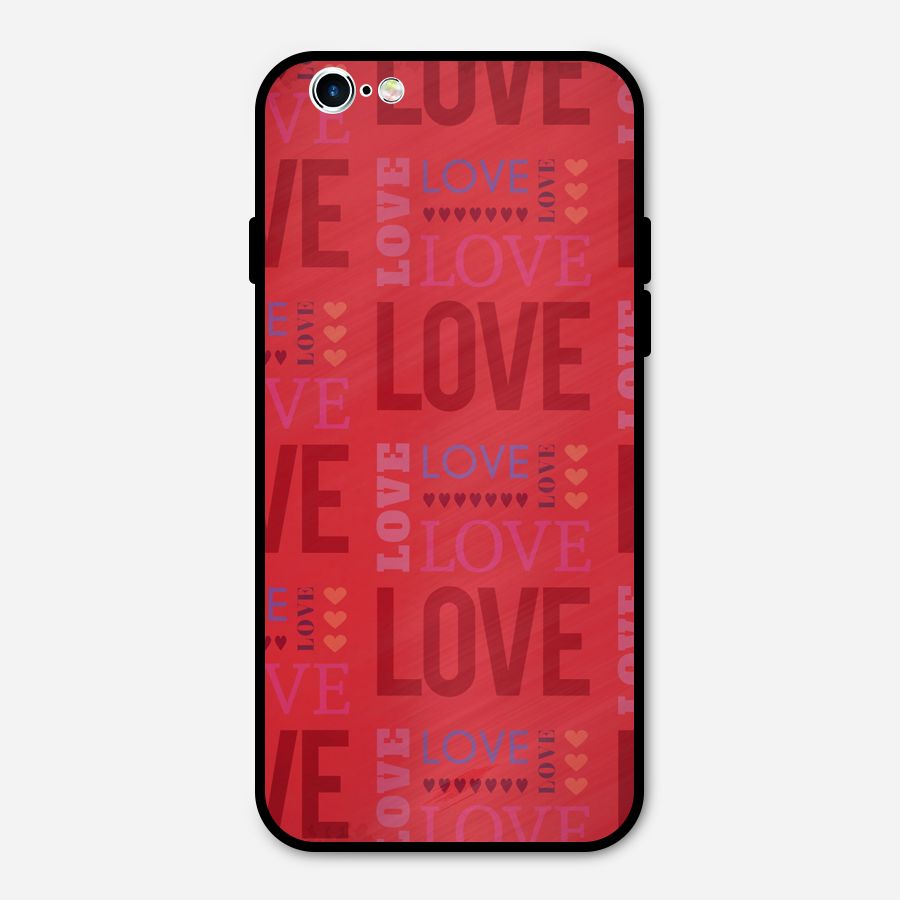 Love Pattern Metal Back Case for iPhone 6 6s
