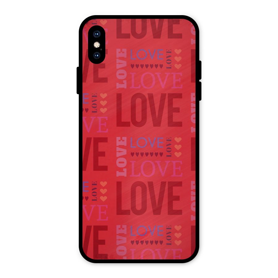 Love Pattern Metal Back Case for iPhone XS Max