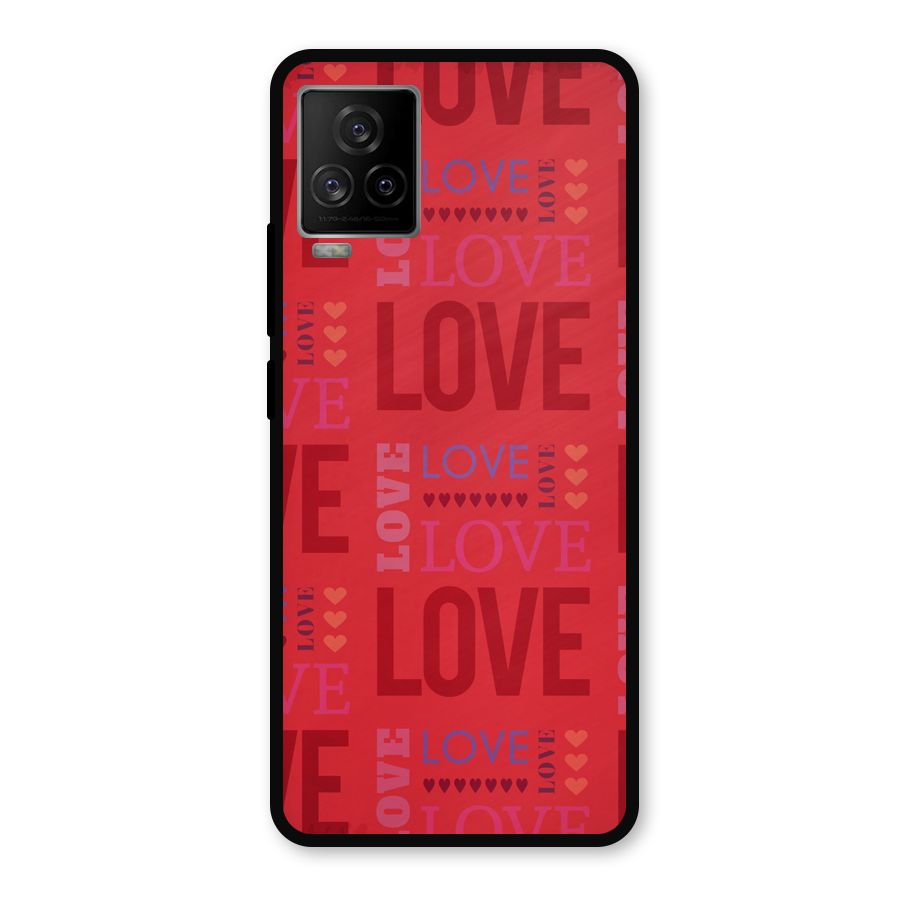 Love Pattern Metal Back Case for iQOO 7 Legend 5G