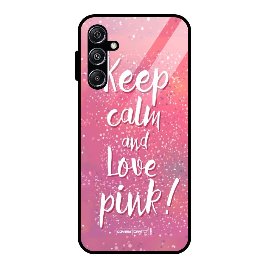 Love Pink Glass Back Case for Galaxy M34 5G