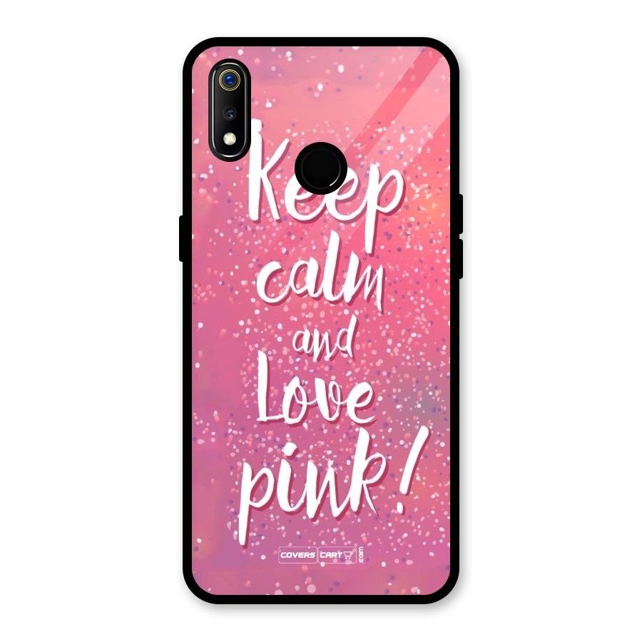 Love Pink Glass Back Case for Realme 3