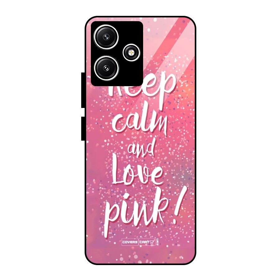 Love Pink Glass Back Case for Redmi 12 5G