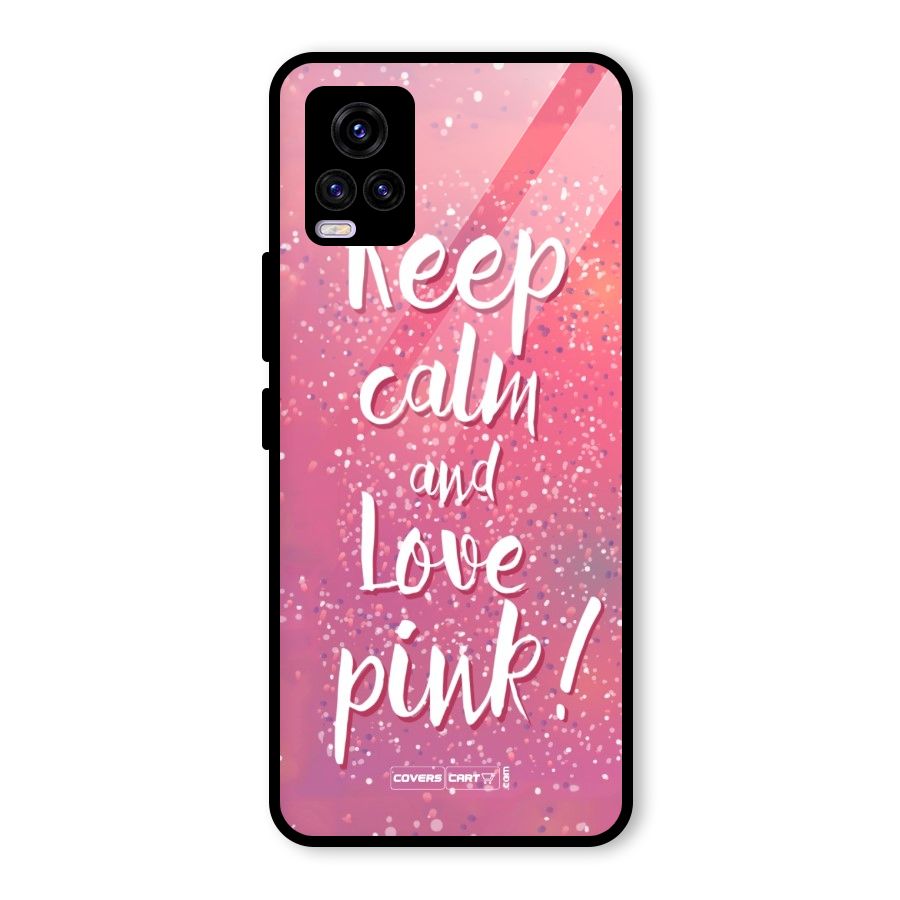 Love Pink Glass Back Case for Vivo V20 2021