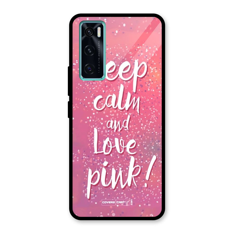 Love Pink Glass Back Case for Vivo V20 SE