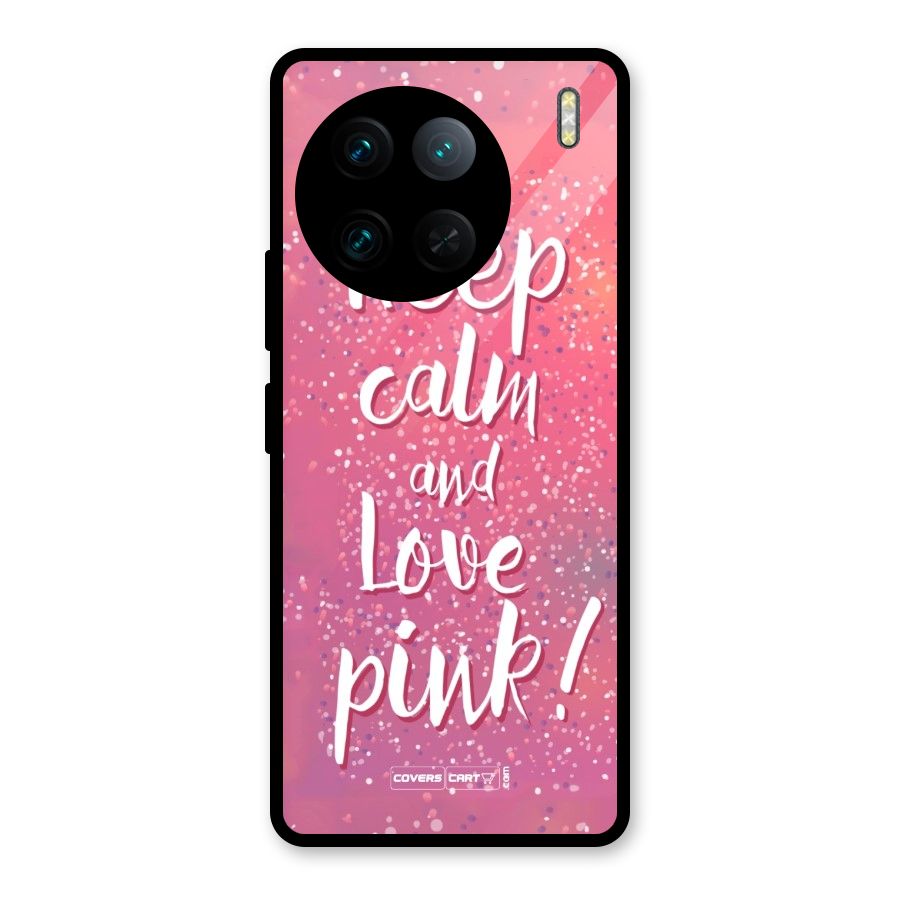 Love Pink Glass Back Case for Vivo X90 Pro