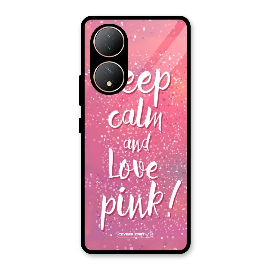 Love Pink Glass Back Case for Vivo Y100A