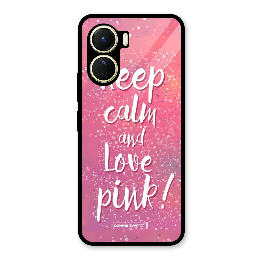 Love Pink Glass Back Case for Vivo Y56