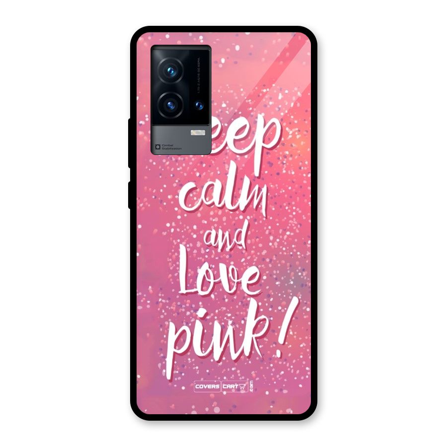 Love Pink Glass Back Case for iQOO 9 5G