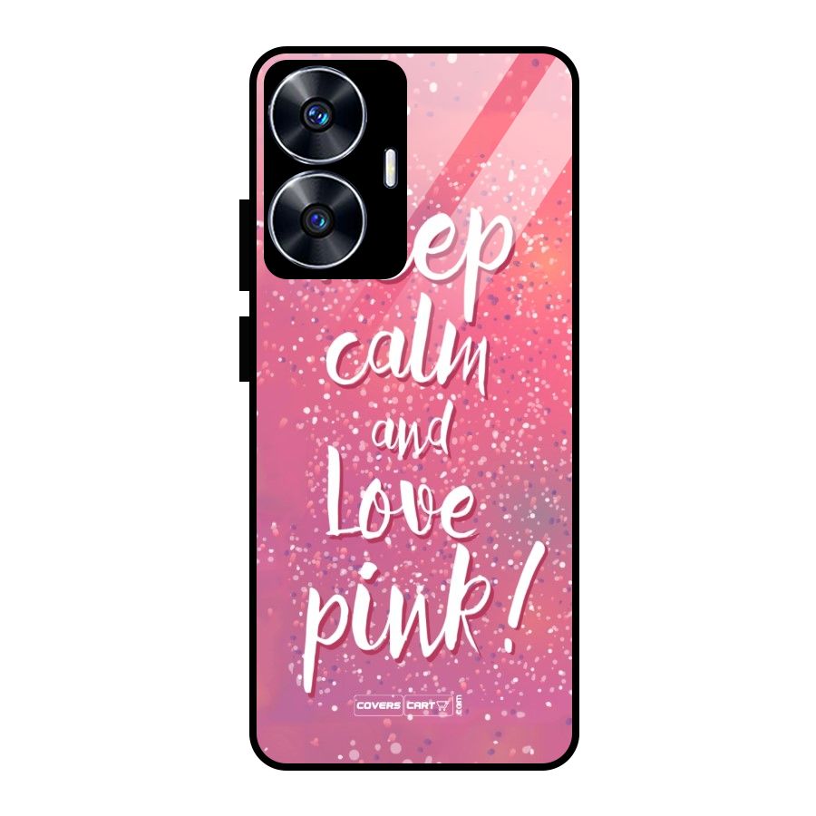Love Pink Glass Back Case for realme C55