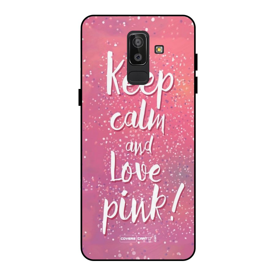 Love Pink Metal Back Case for Galaxy J8