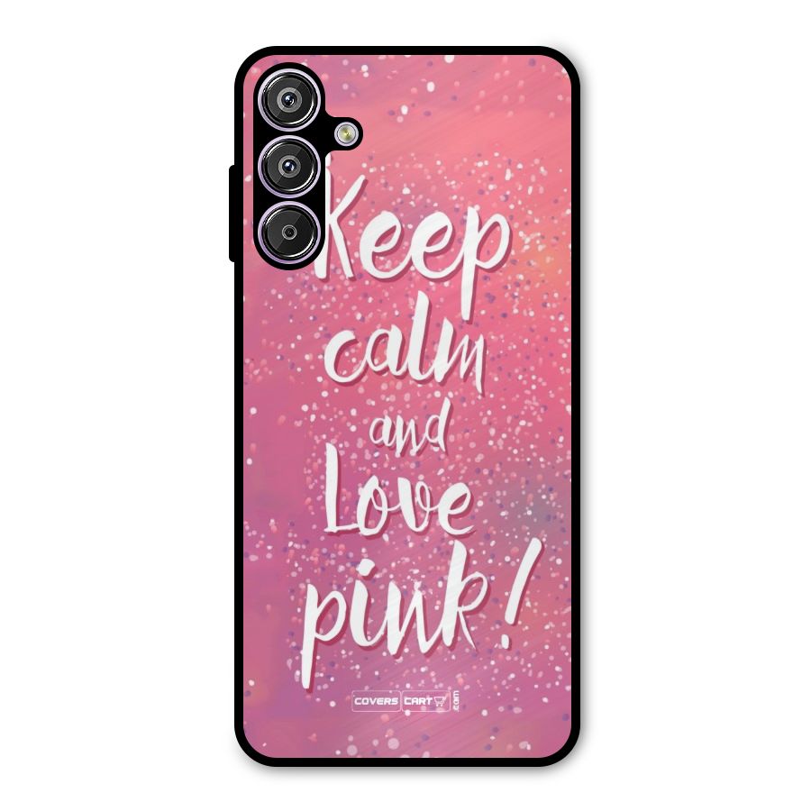 Love Pink Metal Back Case for Galaxy M15