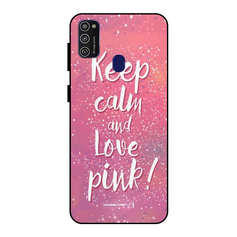 Love Pink Metal Back Case for Galaxy M21
