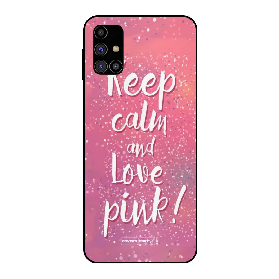 Love Pink Metal Back Case for Galaxy M31s