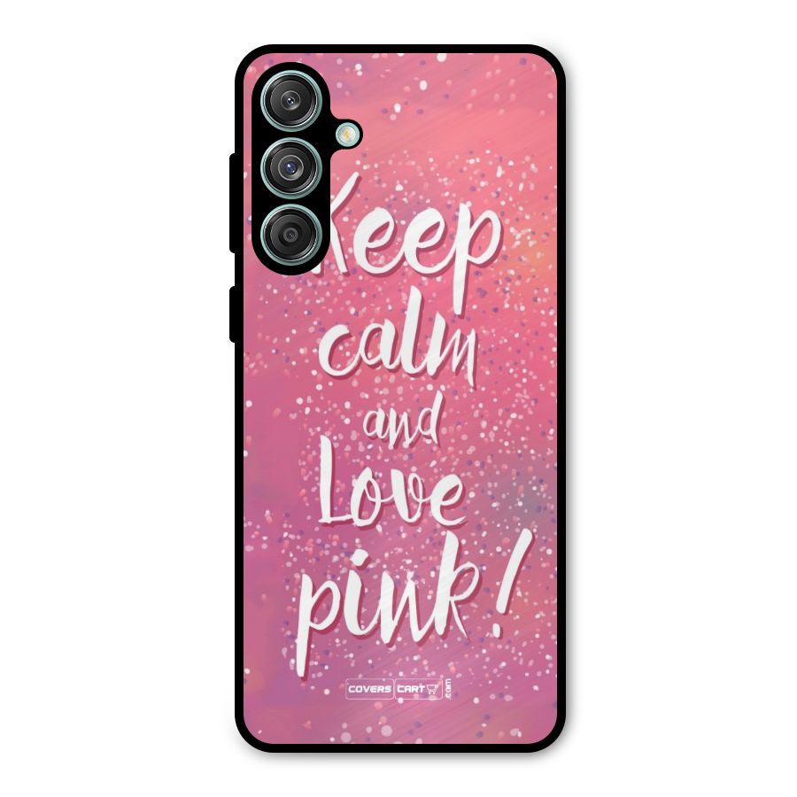 Love Pink Metal Back Case for Galaxy M55 5G