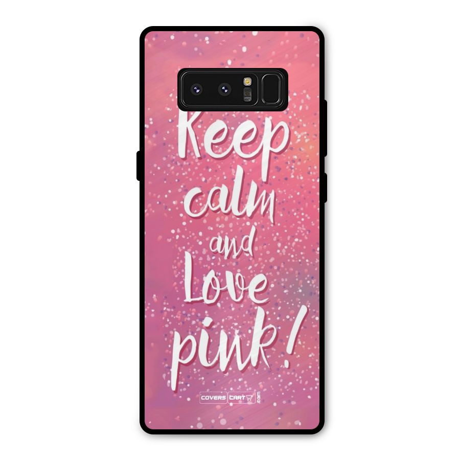 Love Pink Metal Back Case for Galaxy Note 8