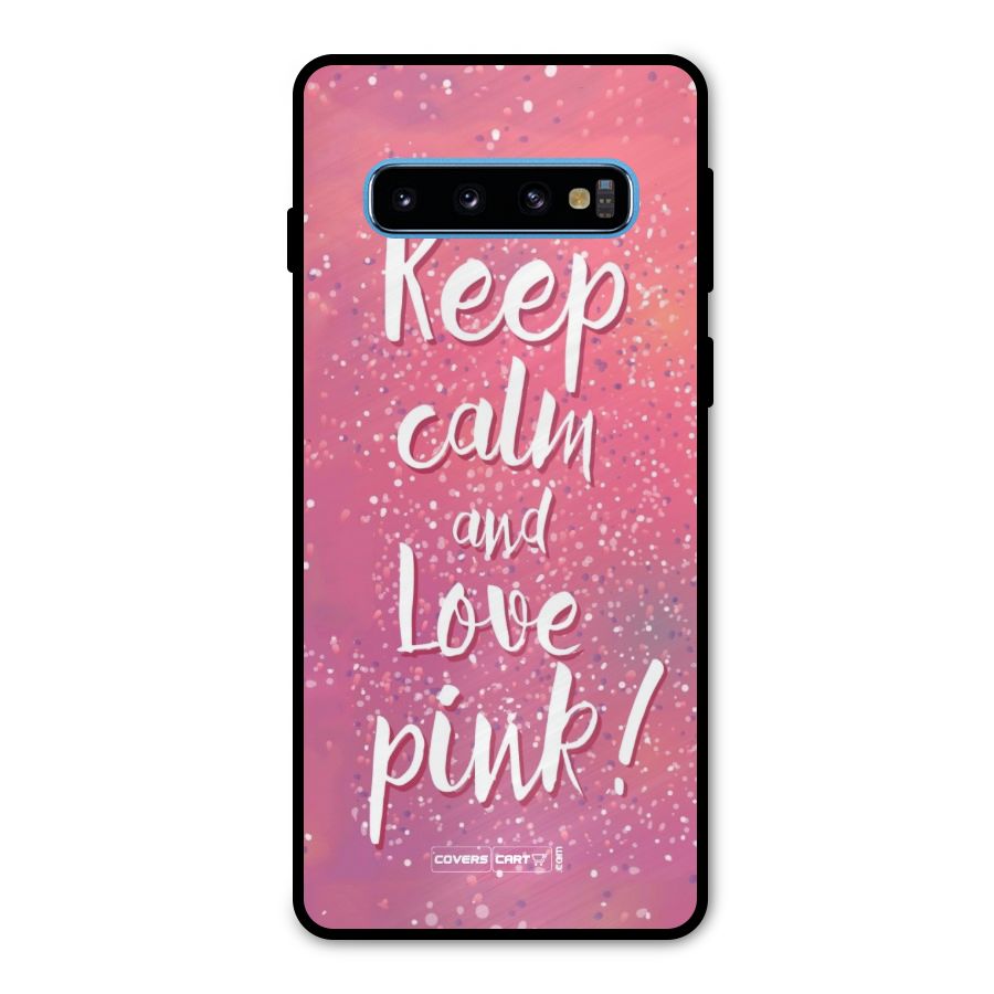 Love Pink Metal Back Case for Galaxy S10