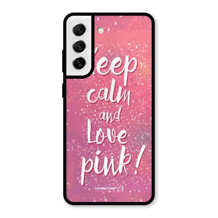 Love Pink Metal Back Case for Galaxy S21 FE 5G