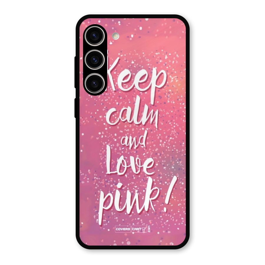 Love Pink Metal Back Case for Galaxy S23 Plus