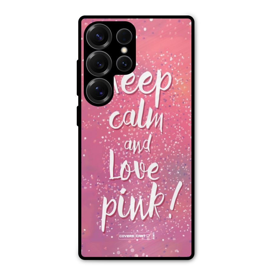 Love Pink Metal Back Case for Galaxy S25 Ultra