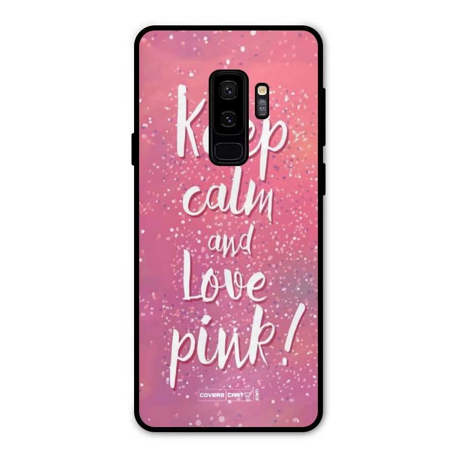 Love Pink Metal Back Case for Galaxy S9 Plus