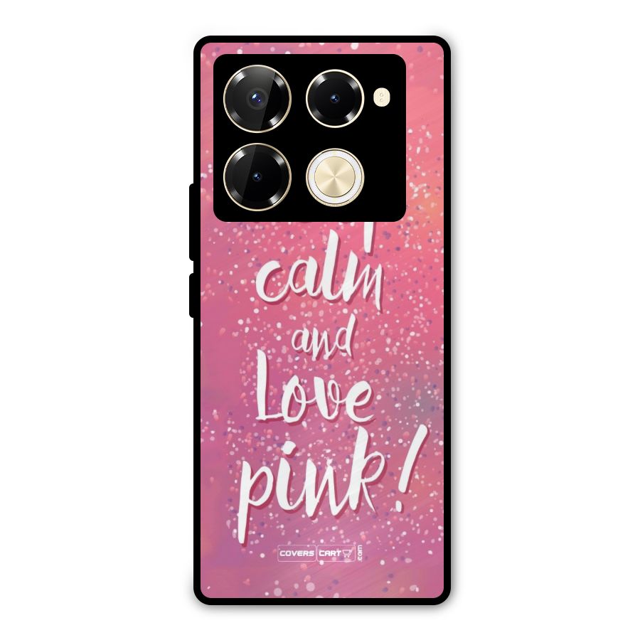 Love Pink Metal Back Case for Infinix Note 40 Pro Plus
