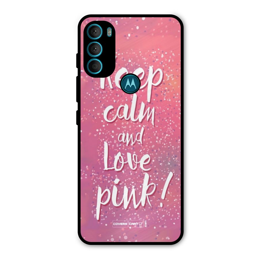 Love Pink Metal Back Case for Moto G71 5G