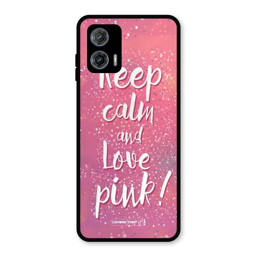 Love Pink Metal Back Case for Moto G73