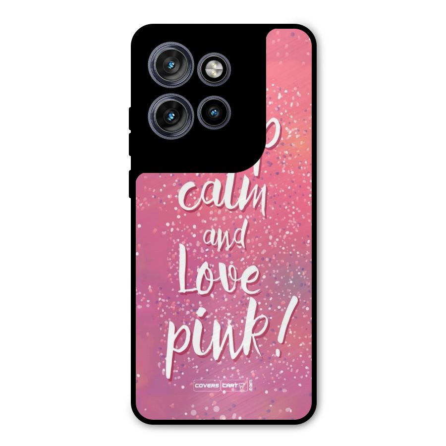 Love Pink Metal Back Case for Motorola Edge 50 Neo