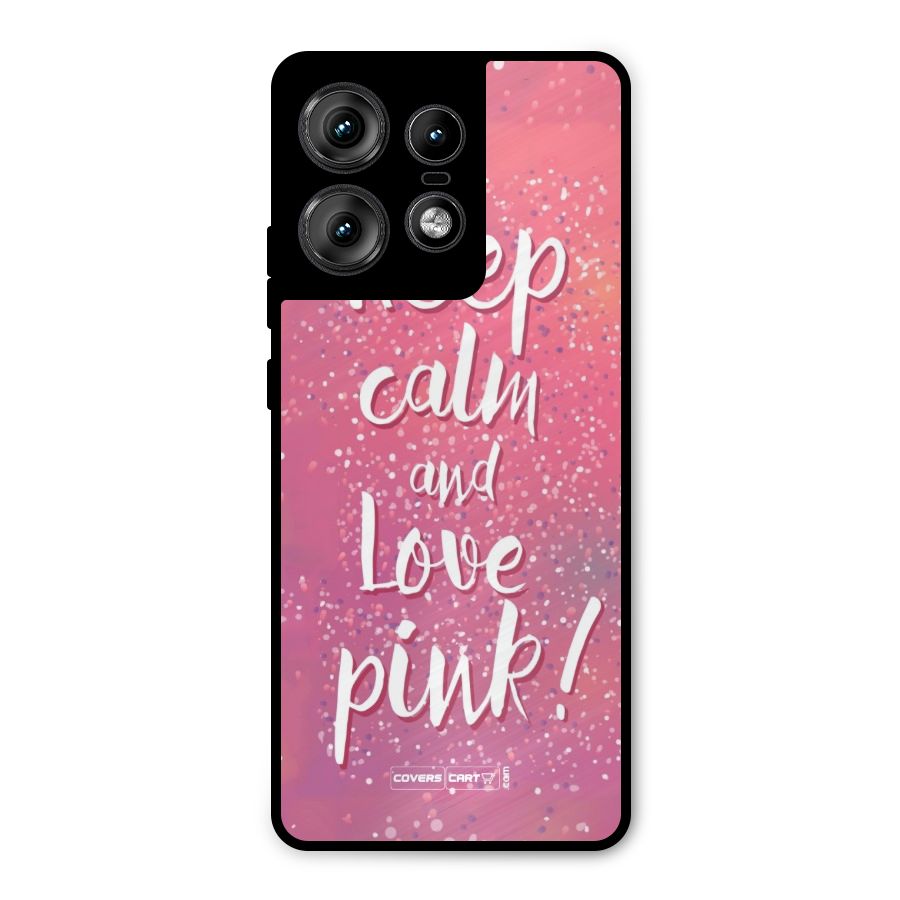 Love Pink Metal Back Case for Motorola Edge 50 Pro