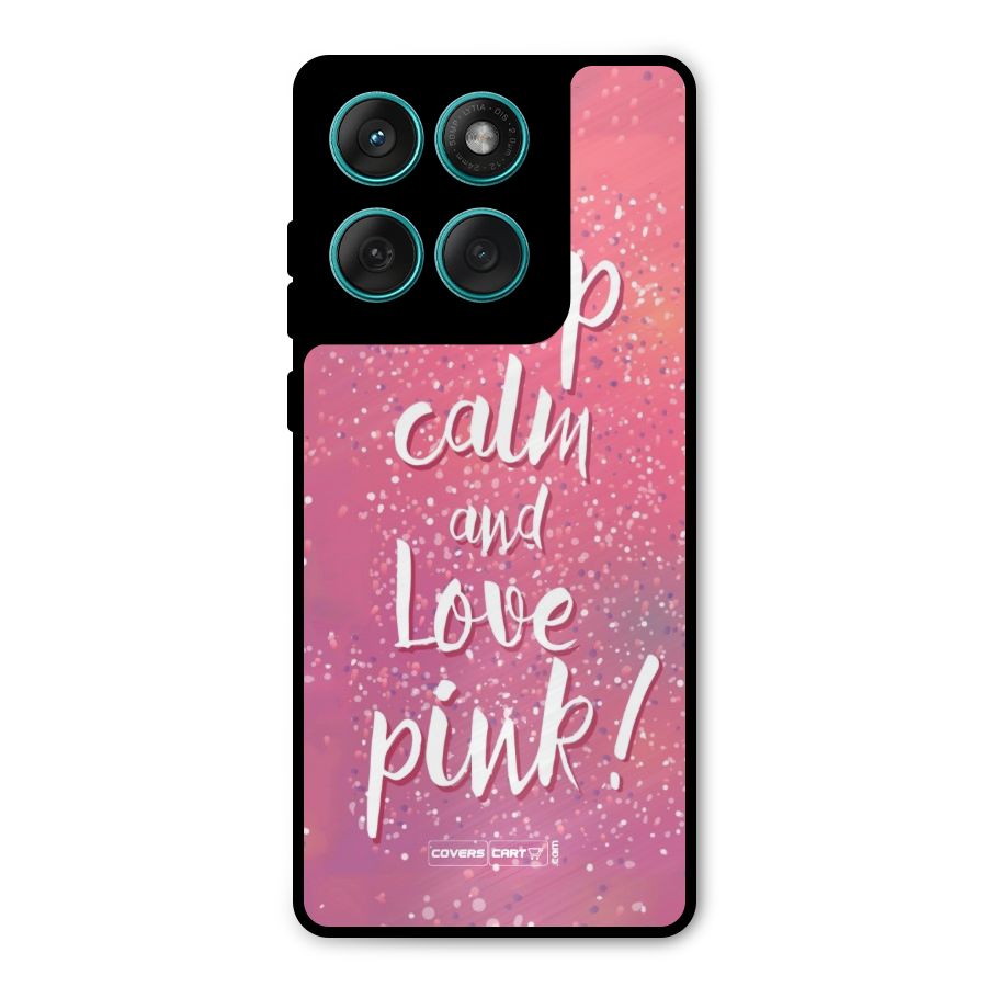 Love Pink Metal Back Case for Motorola Edge 60 Fusion