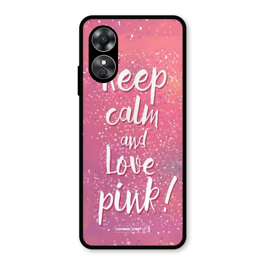Love Pink Metal Back Case for Oppo A17