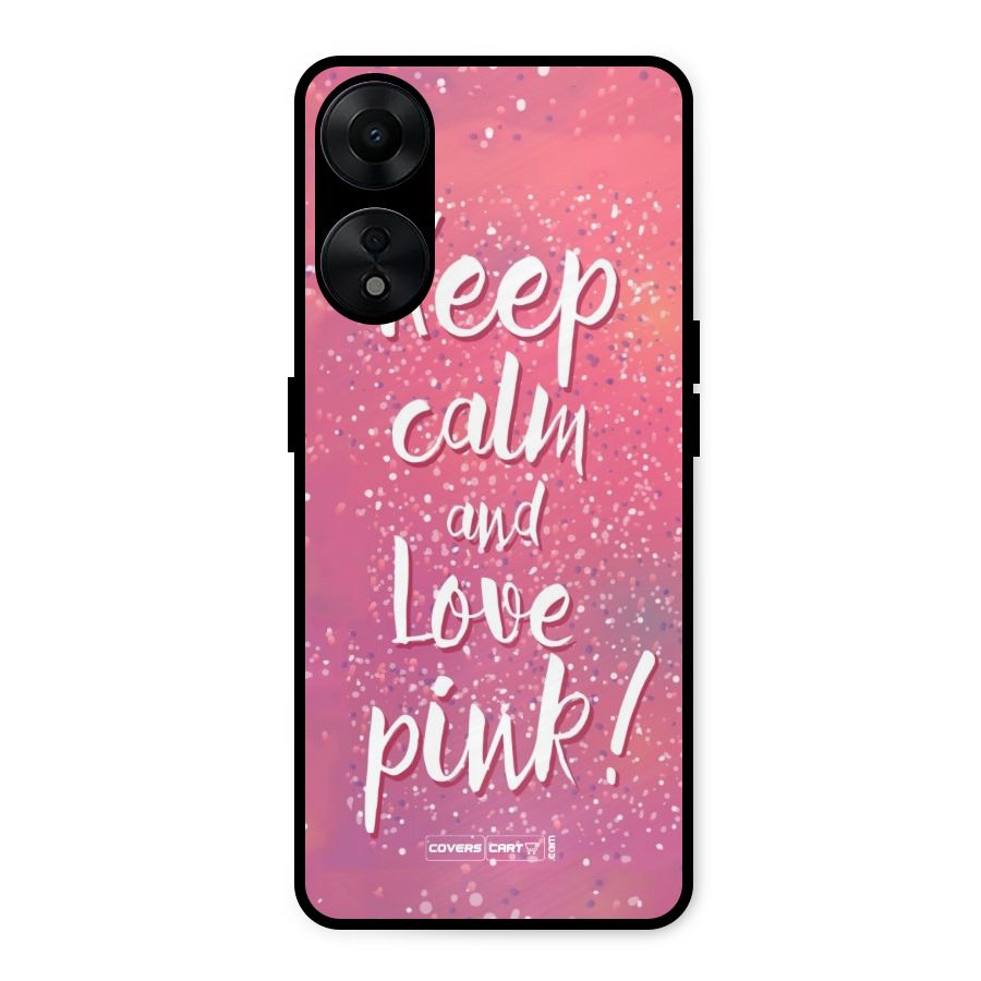 Love Pink Metal Back Case for Oppo A78 5G