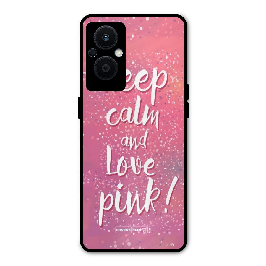 Love Pink Metal Back Case for Oppo F21s Pro 5G
