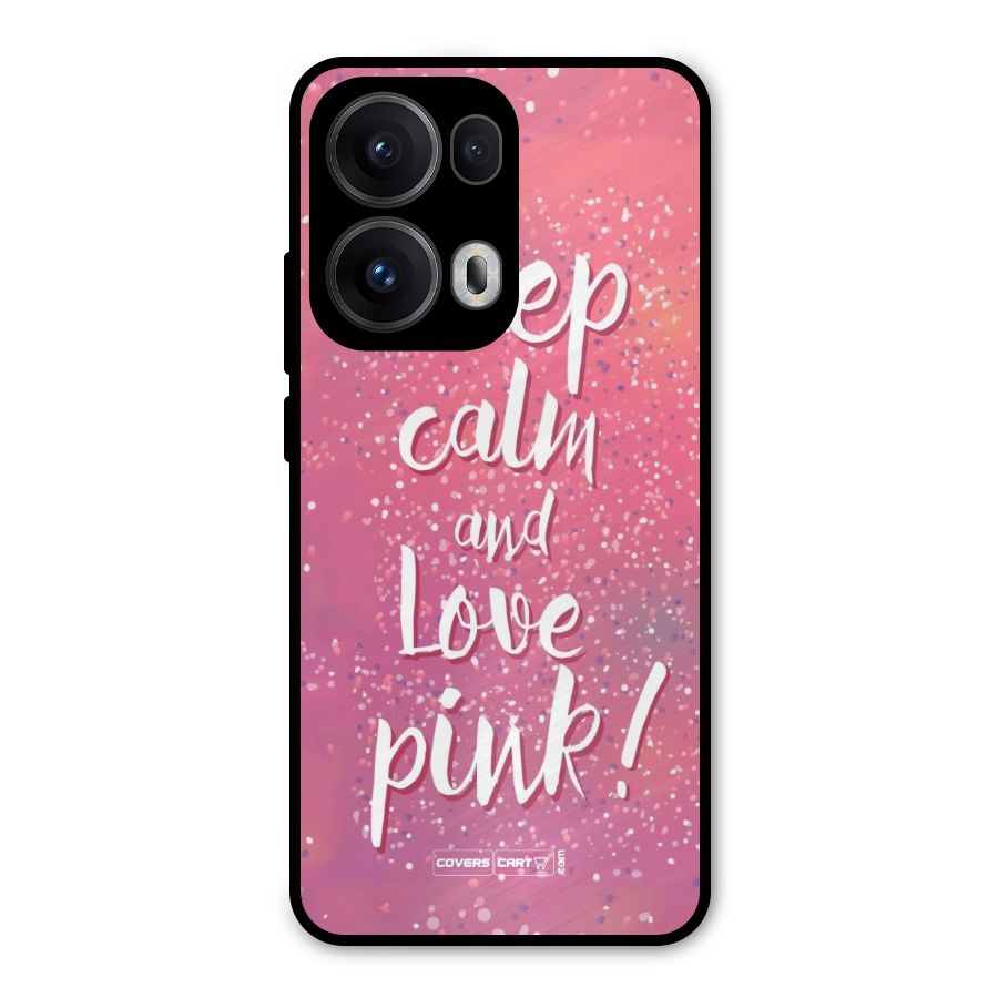 Love Pink Metal Back Case for Oppo Reno13 Pro