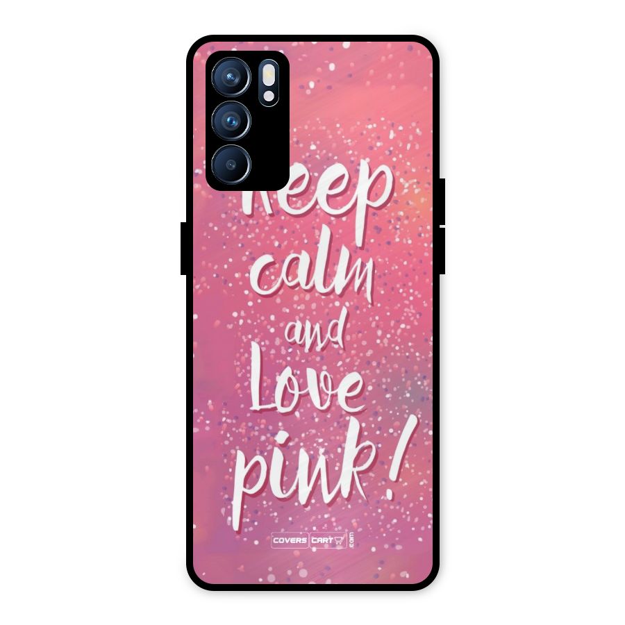 Love Pink Metal Back Case for Oppo Reno6 5G