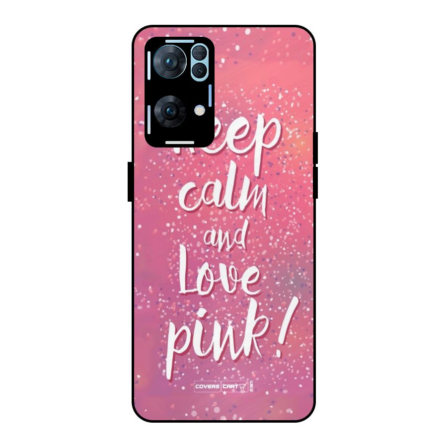 Love Pink Metal Back Case for Oppo Reno7 Pro 5G