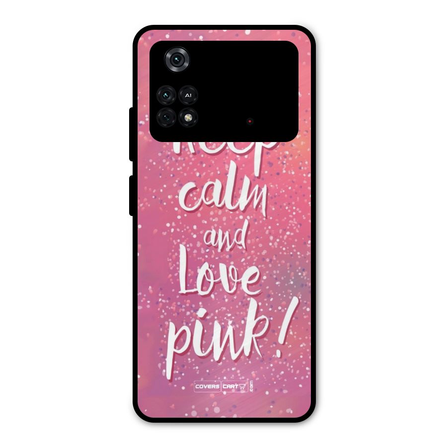 Love Pink Metal Back Case for Poco M4 Pro 4G